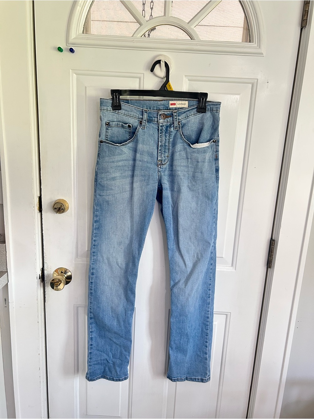 Wrangler Light Blue Men's Jeans Back Pocket Detail - Picture 7 of 15